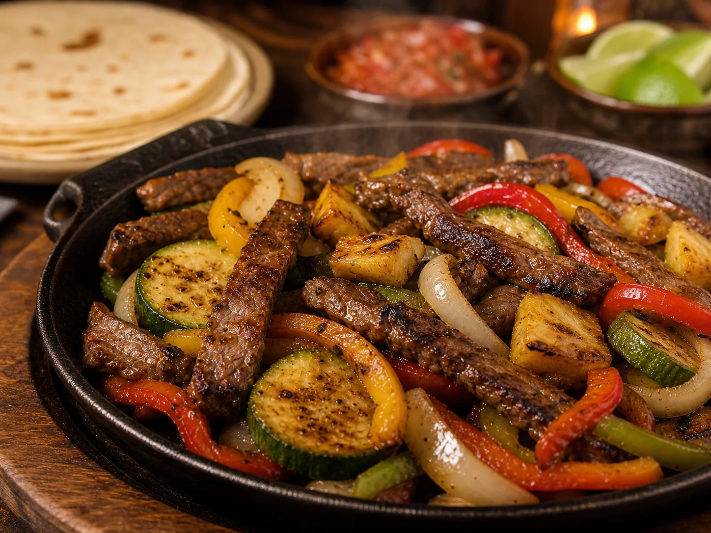 Zischende Fajita-Pfanne